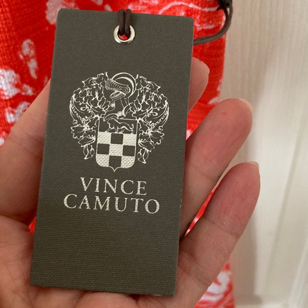 Vince Camuto Orange Floral Lace Insert Dress - Picture 5 of 9